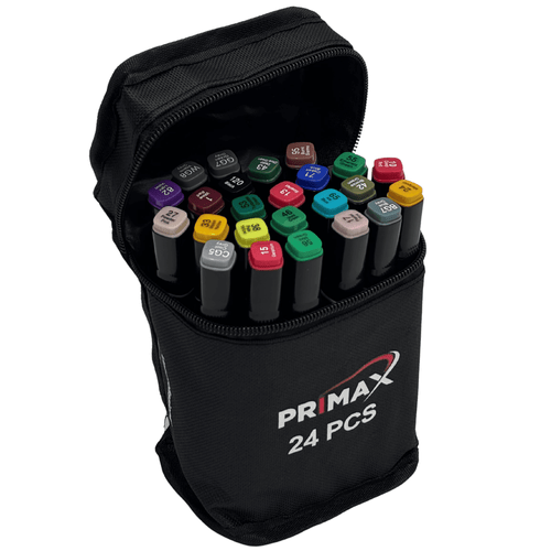 Kit de Canetinhas Ponta Dupla Primax 24x 60x ou 120x Unidades 24 PCS